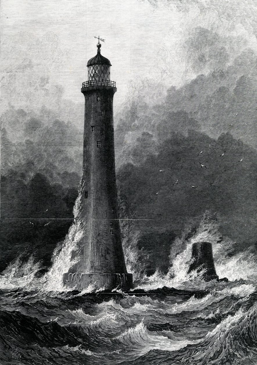 A javasolt új Eddystone-világítótorony, illusztráció a „The Illustrated London News”-ból, 1879 alkotó: John Greenaway