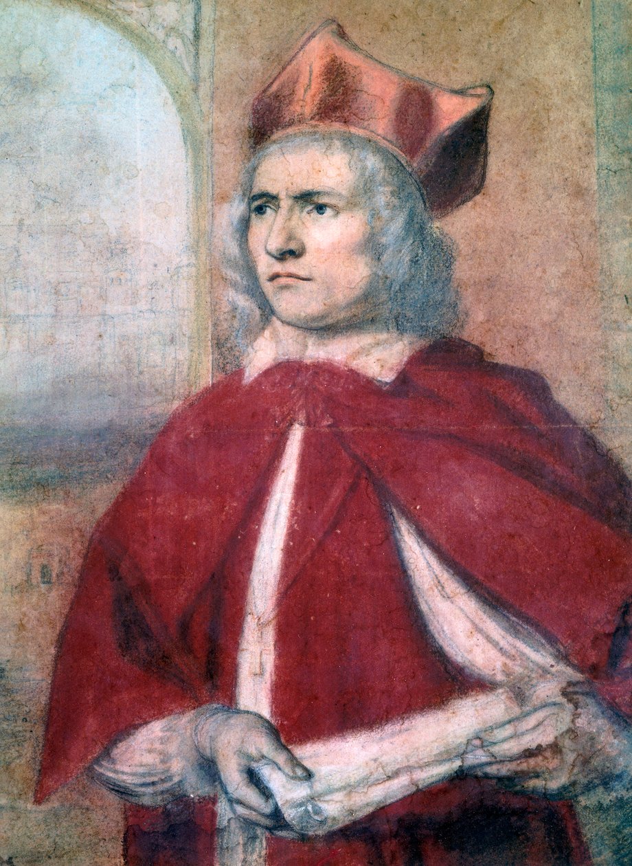 Henry Harris színész (körülbelül 1634-1704) Wosley bíboros szerepében William Shakespeare VIII. Henrik című filmjében (1564-1616), John Greenhill (1644-1676) alkotó: John Greenhill