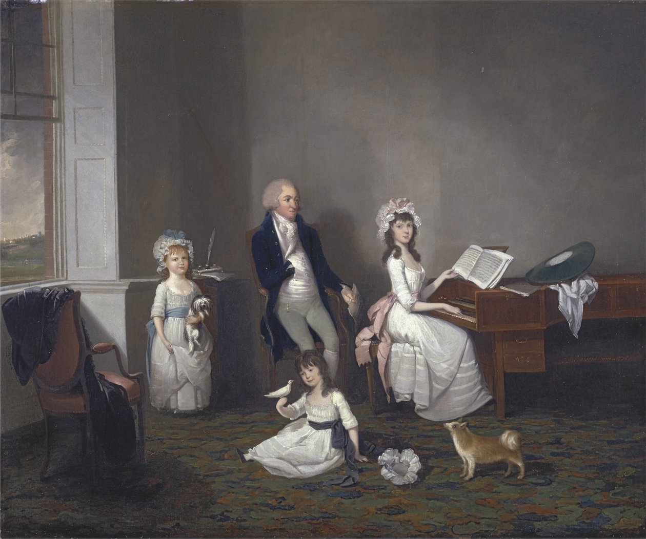 John Richard Comyns, Hylands Essex, lányaival, 1775 alkotó: John Greenwood