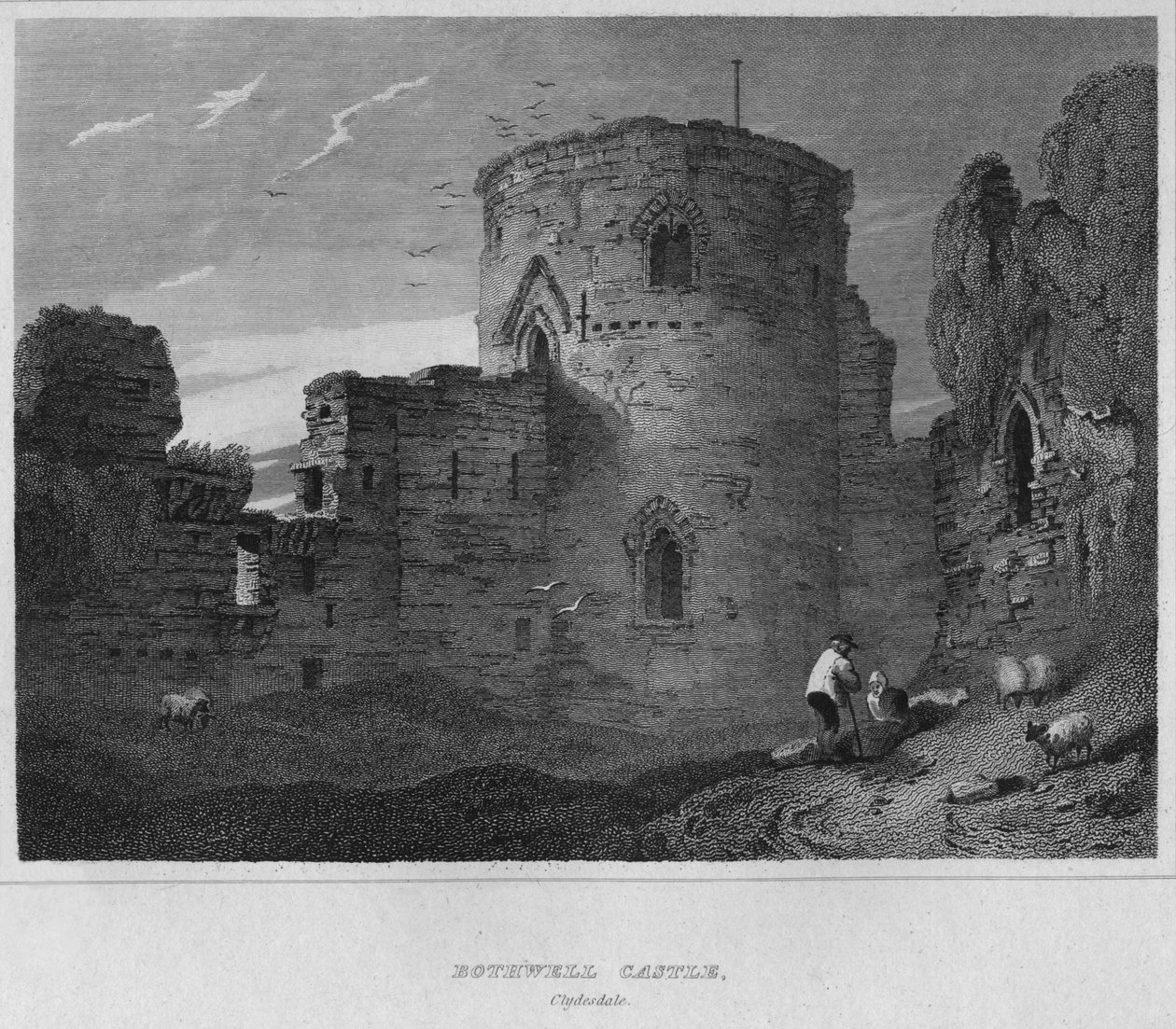 Bothwell kastély, Clydesdale, 1814 alkotó: John Greig