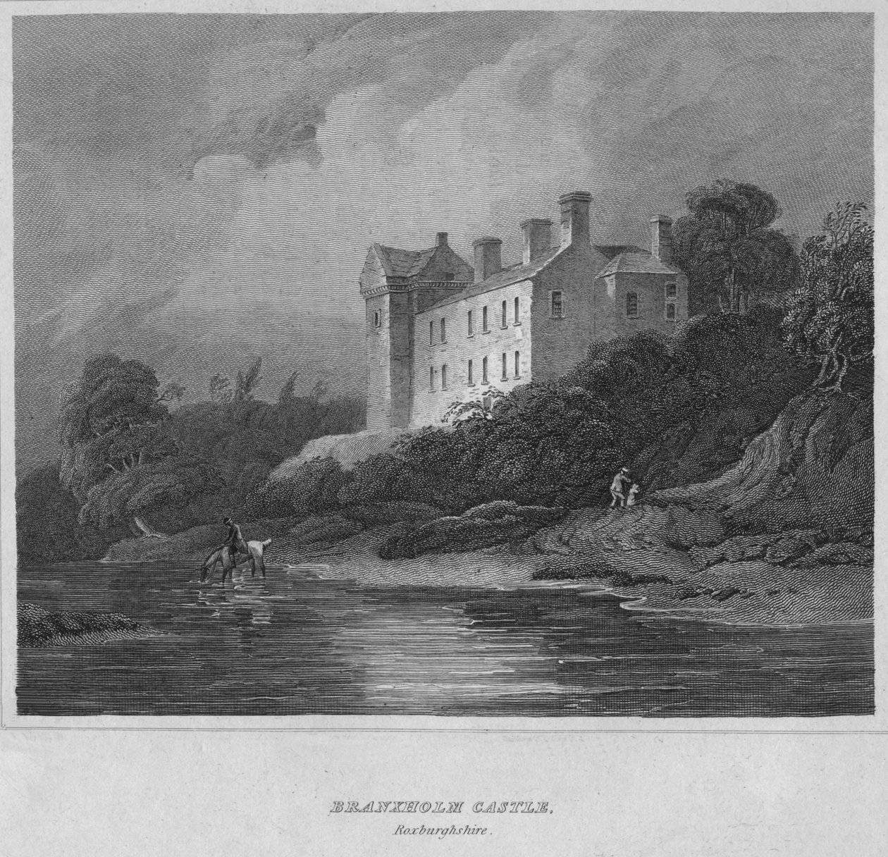 Branxholm kastély, Roxburghshire, 1814 alkotó: John Greig