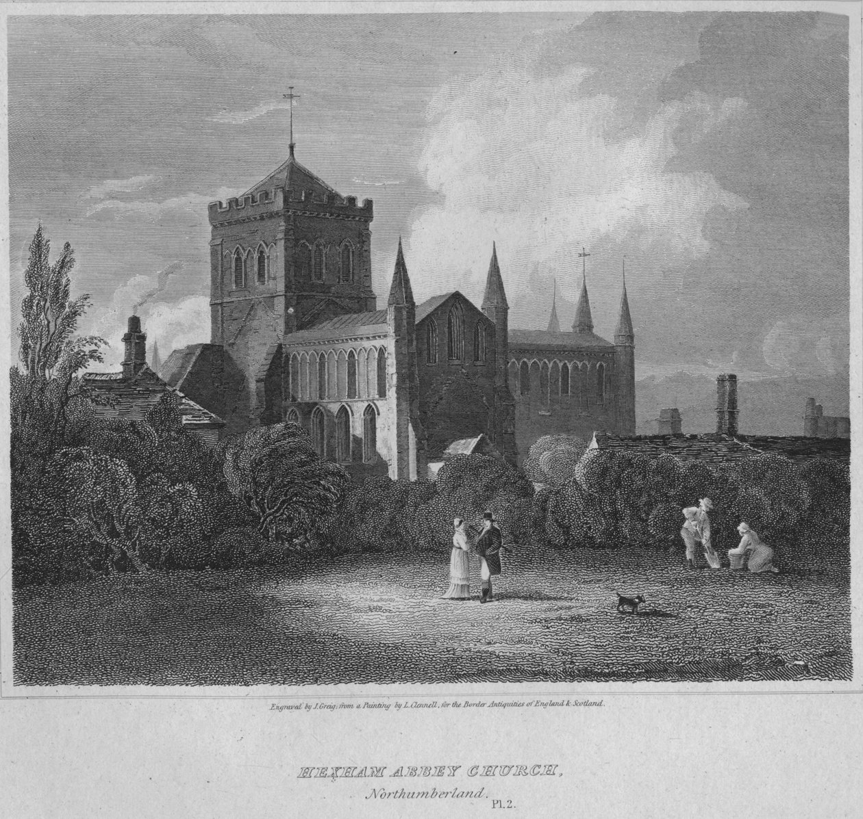 Hexham Abbey, Church, Northumberland, 1814 alkotó: John Greig