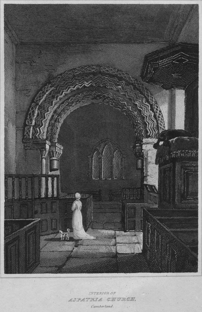 Aspatria templom belseje, Cumberland, 1814 alkotó: John Greig