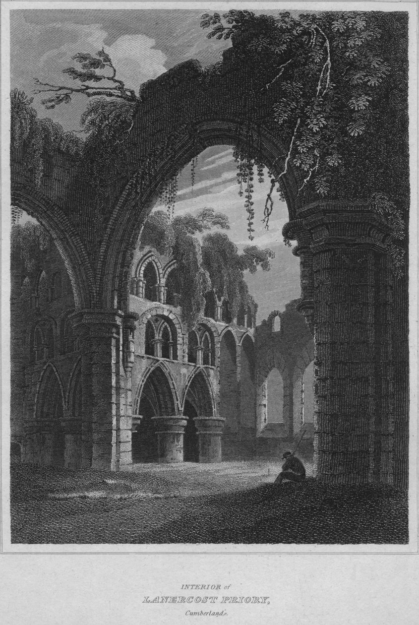 A cumberlandi Lanercost Priory belseje, 1814 alkotó: John Greig