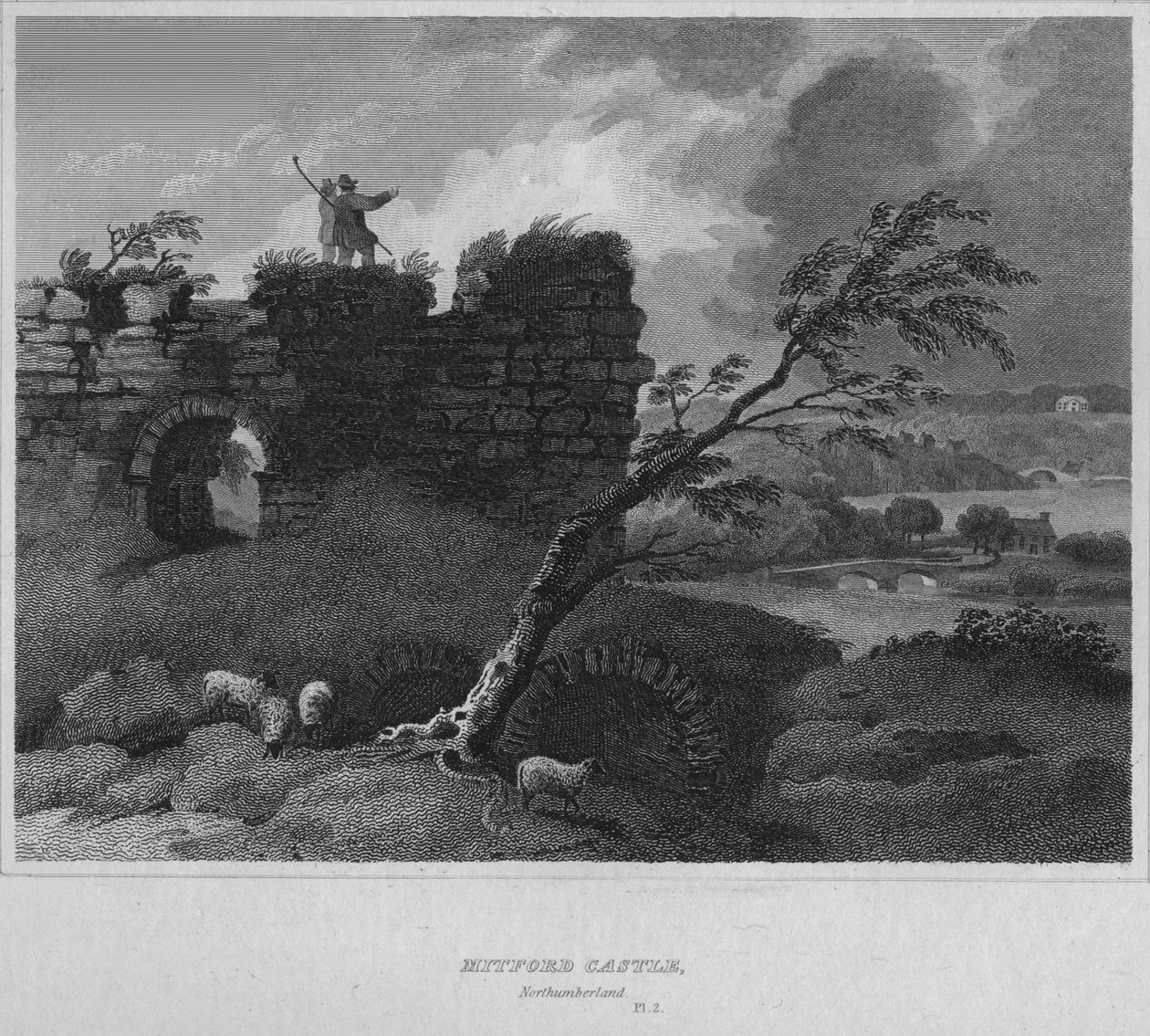 Mitford kastély, Northumberland, 1814 alkotó: John Greig