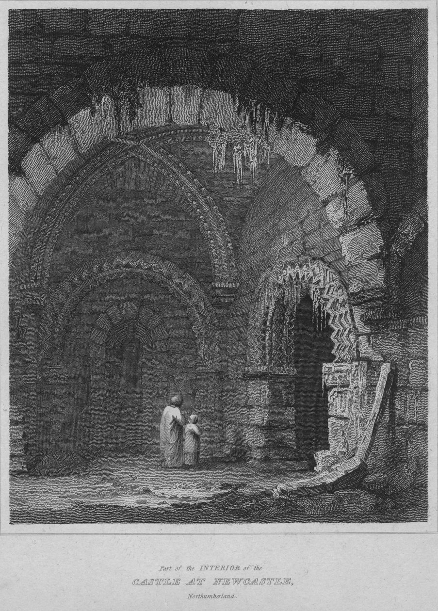 A kastély belsejének része Newcastle-ben, Northumberlandban, 1814 alkotó: John Greig