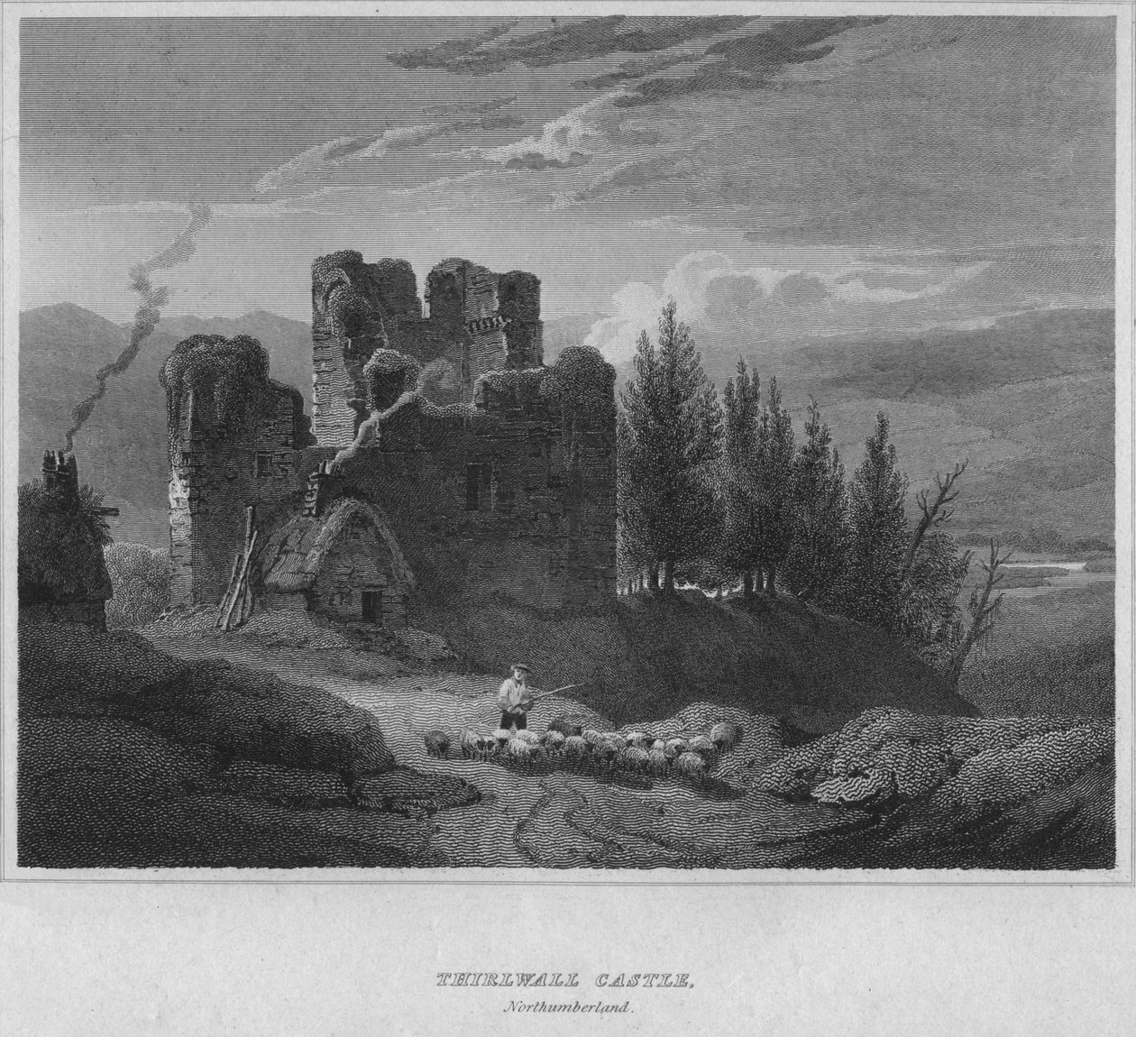 Thirlwall kastély, Northumberland, 1814 alkotó: John Greig