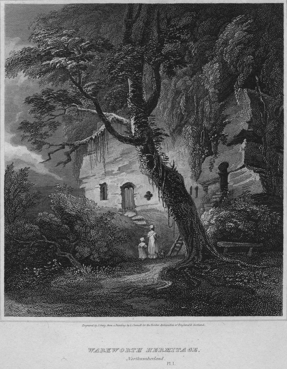 Warkworth Hermitage, Northumberland, 1814 alkotó: John Greig