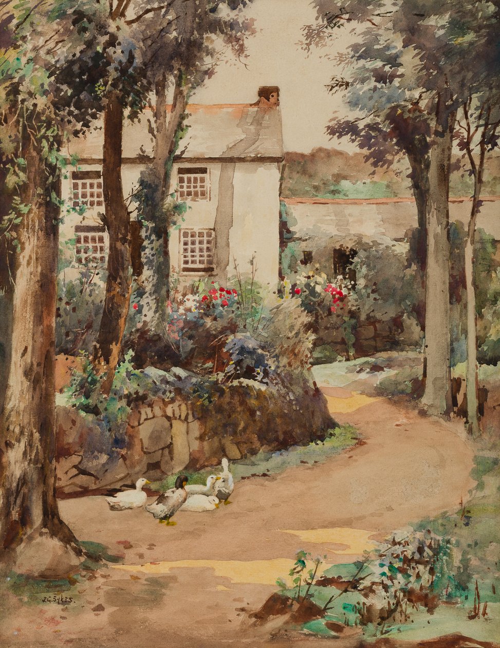 Kemyl Cottage, Lamorna (wc papíron) alkotó: John Guttridge Sykes