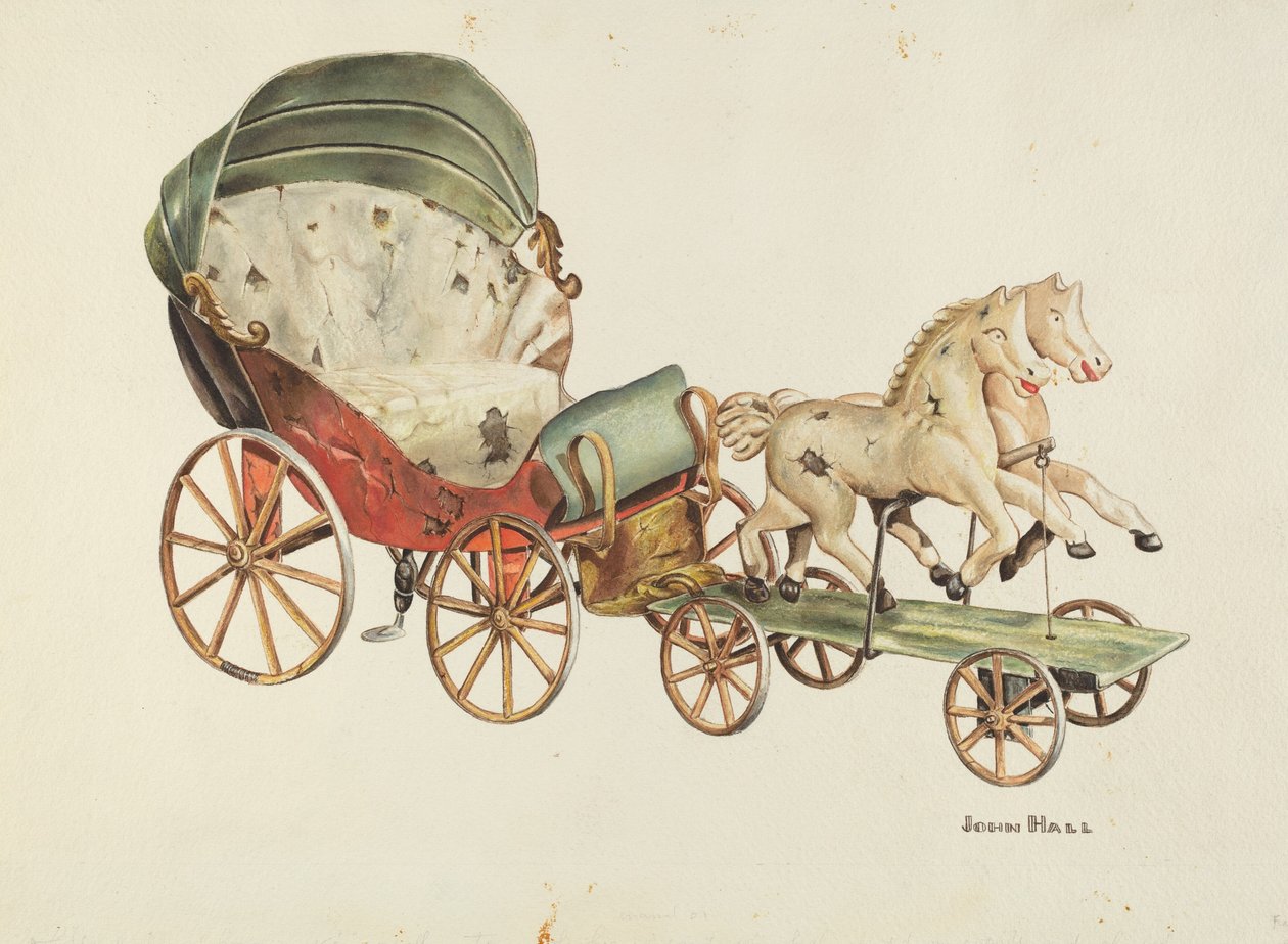 Calash és lovak c. 1940. alkotó: John Hall