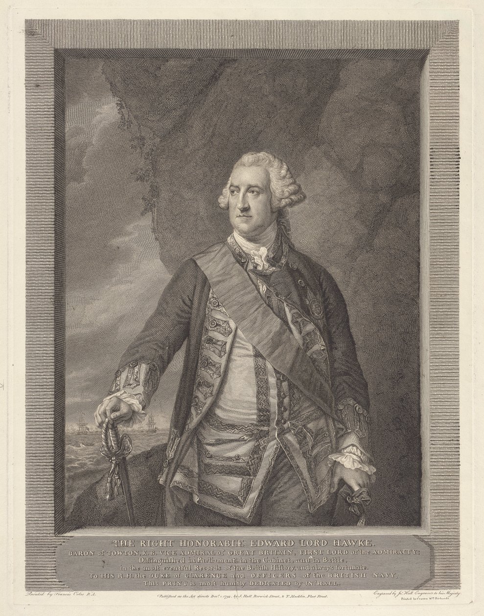 A helyes, tisztelt Edward Lord Hawke (1705-1781) alkotó: John Hall