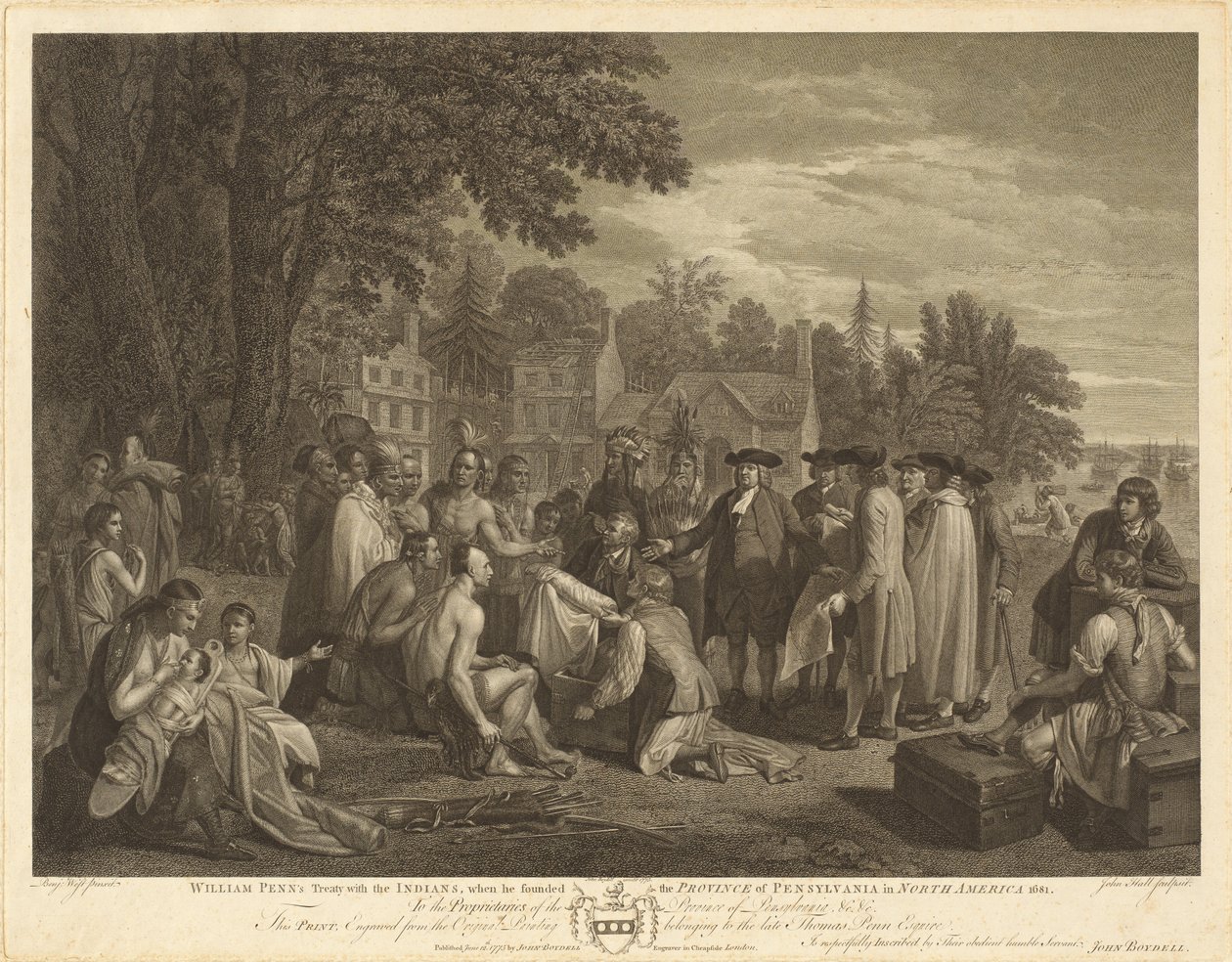 William Penn szerződése az indiánokkal alkotó: John Hall after Benjamin West