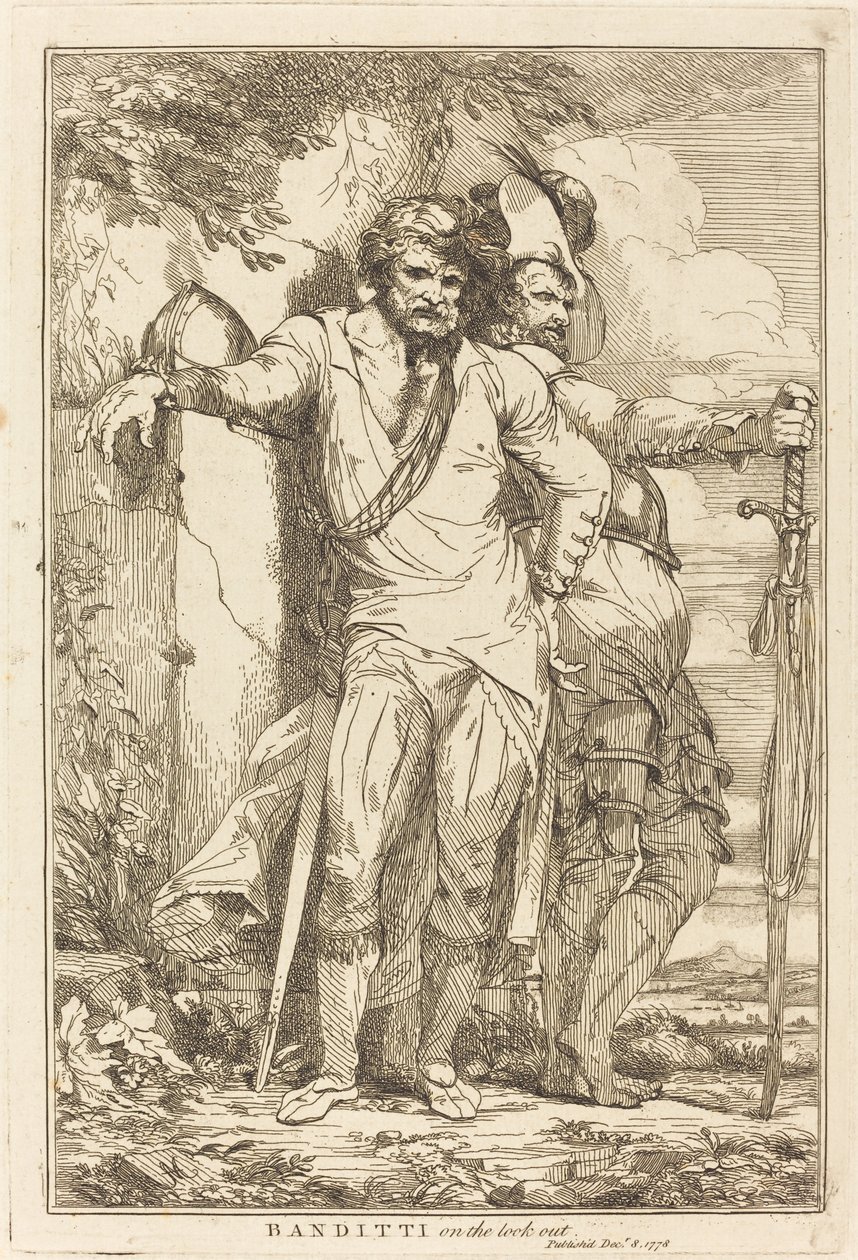 Banditti a figyelőn alkotó: John Hamilton Mortimer