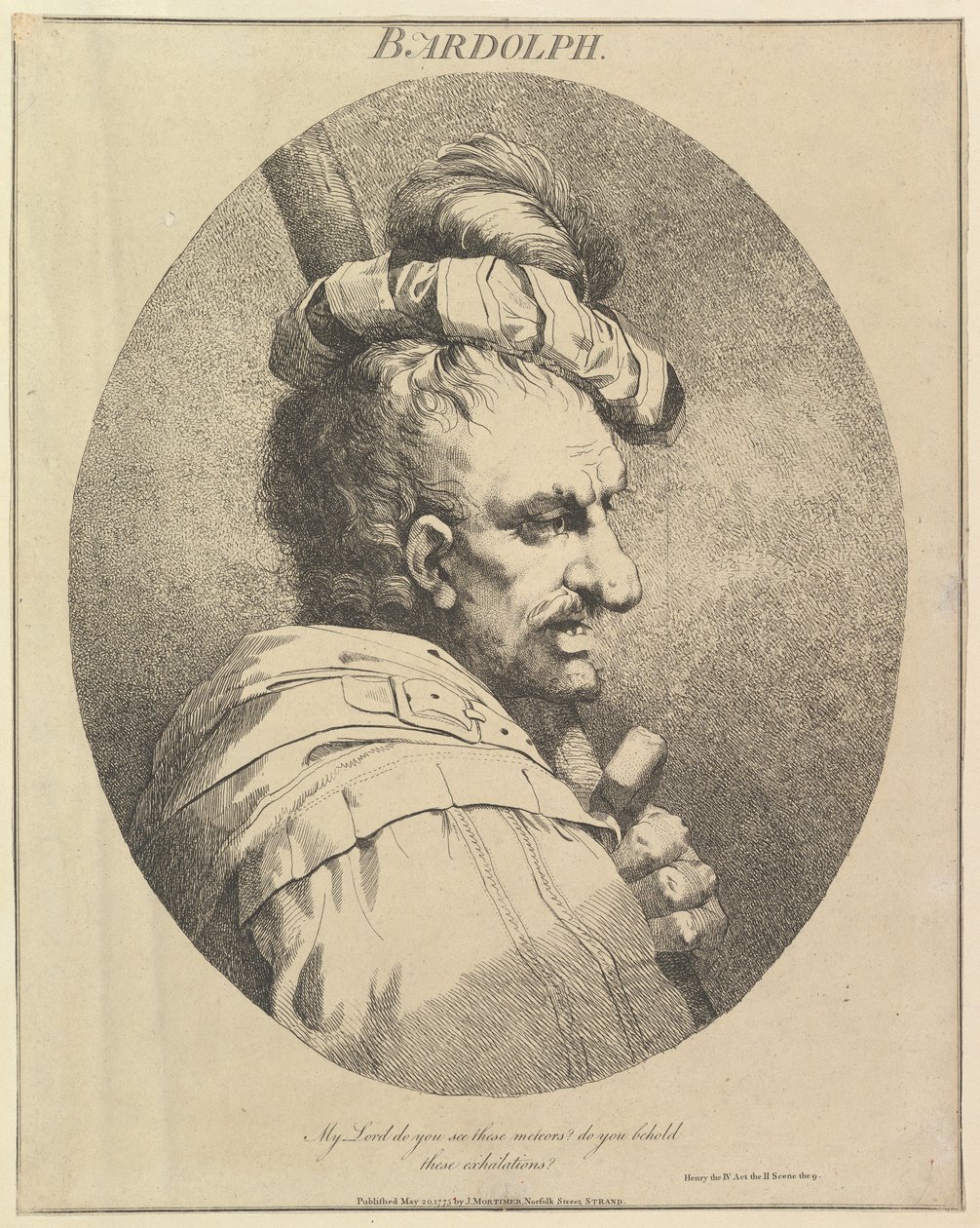 Bardolph tizenkét karakter Shakespeare-ből, 1775. május 20. alkotó: John Hamilton Mortimer
