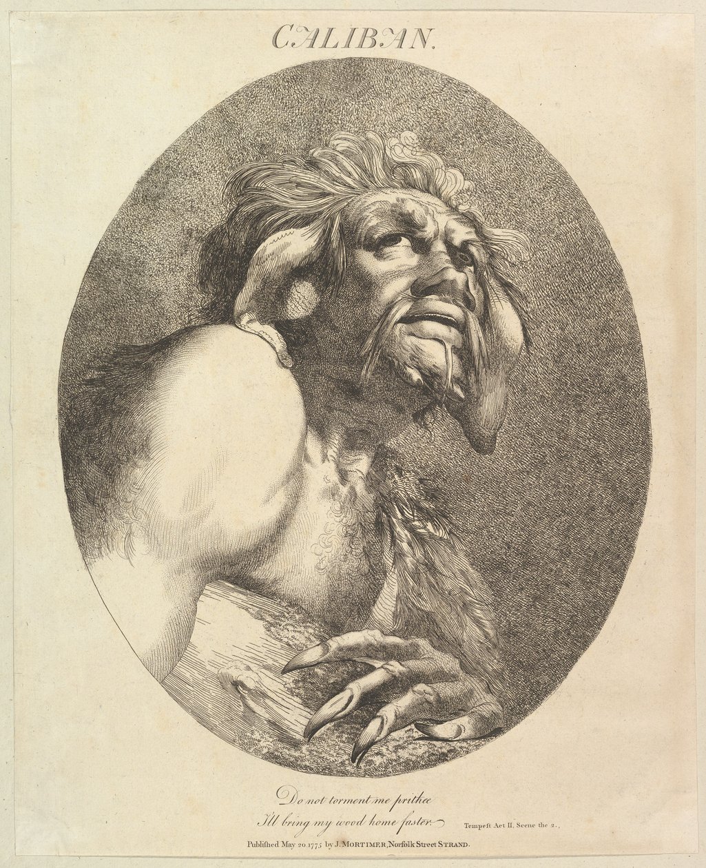 Caliban tizenkét karakter Shakespeare-ből, 1775. május 20. alkotó: John Hamilton Mortimer