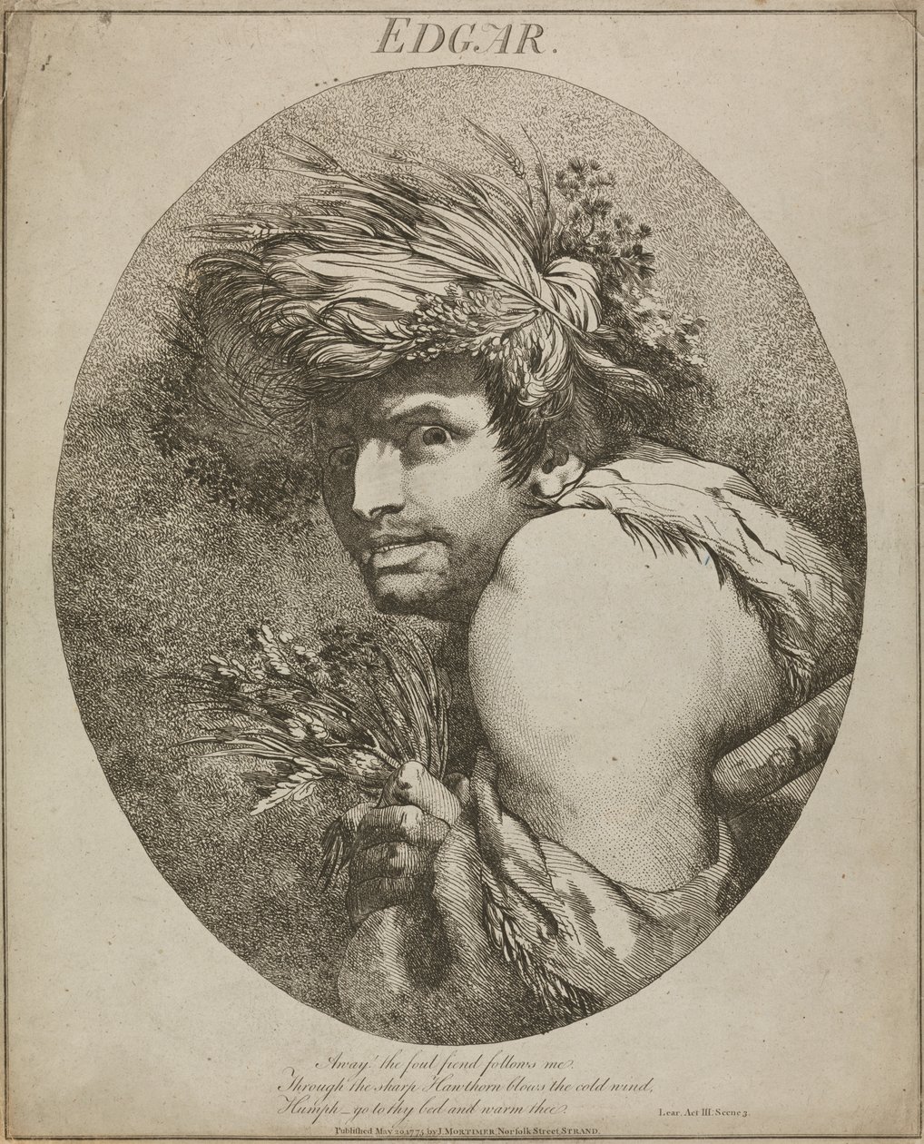 Edgar, "Lear király", III. felvonás, III. jelenet alkotó: John Hamilton Mortimer