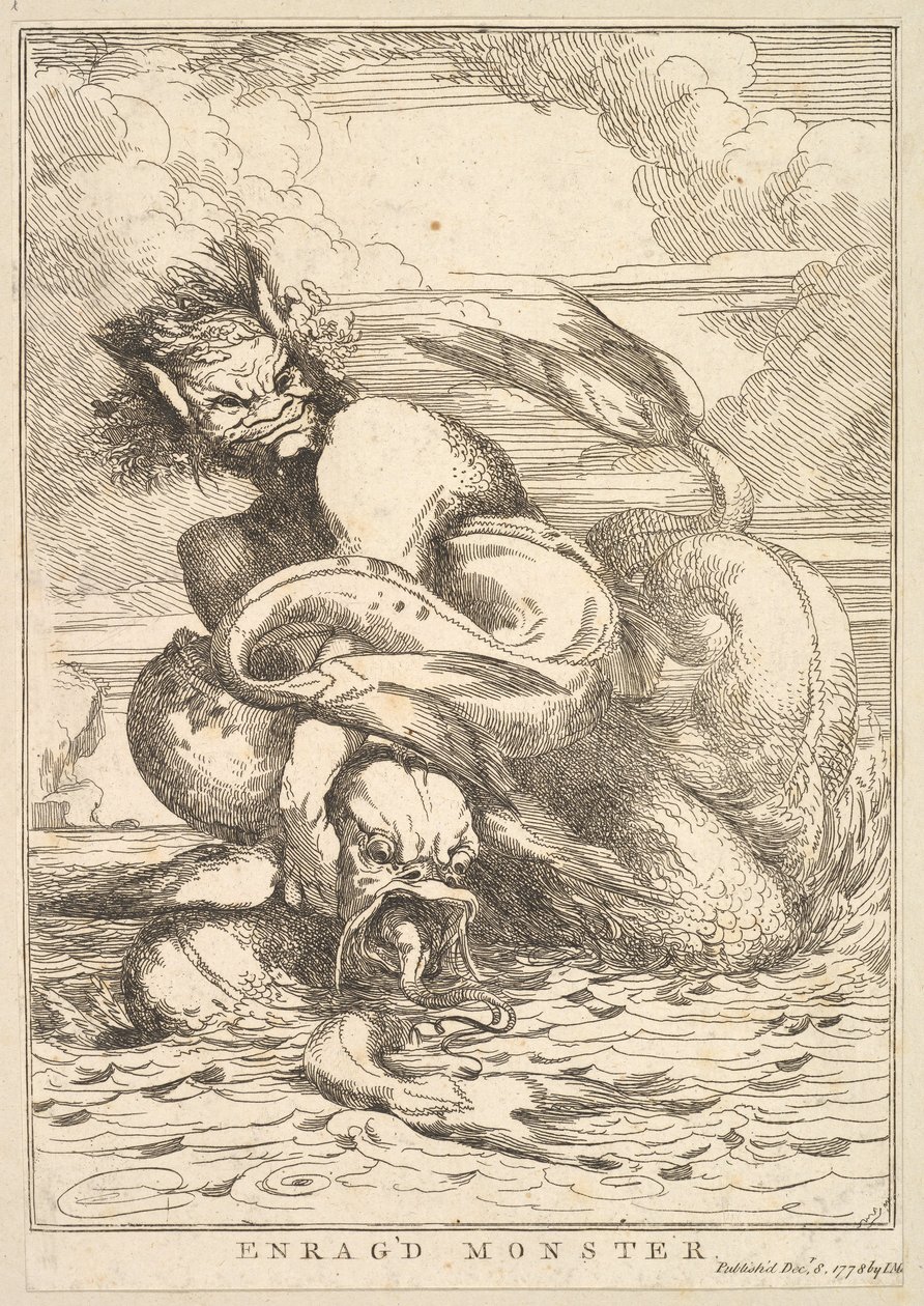 Enragd szörny Sir Joshua Reynoldsnak dedikált tizenöt rézkarcból, 1778. december 8. alkotó: John Hamilton Mortimer