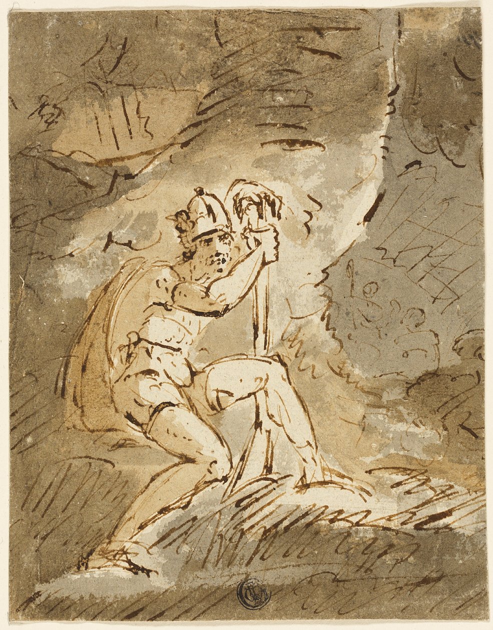 Sisakos harcos alkotó: John Hamilton Mortimer