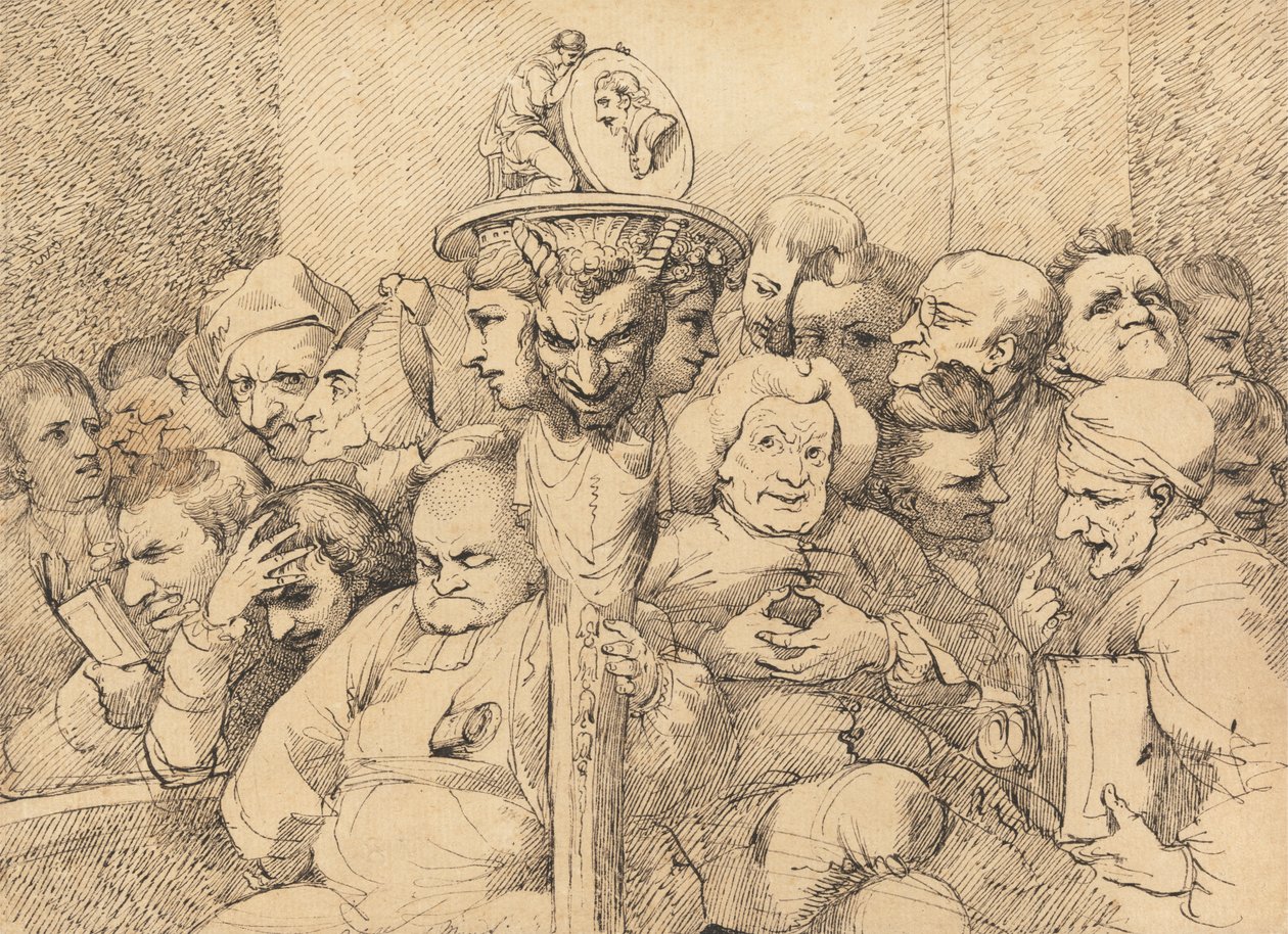 Irodalmi szereplők összegyűltek a Shakespeare-medál körül alkotó: John Hamilton Mortimer