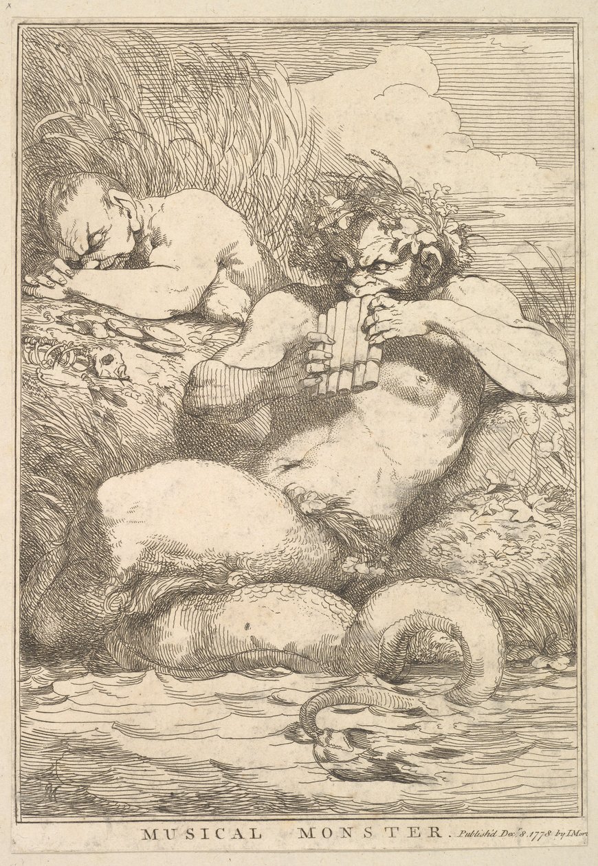 Zenés szörny tizenöt rézkarcból, Sir Joshua Reynoldsnak dedikálva, 1778. december 8. alkotó: John Hamilton Mortimer
