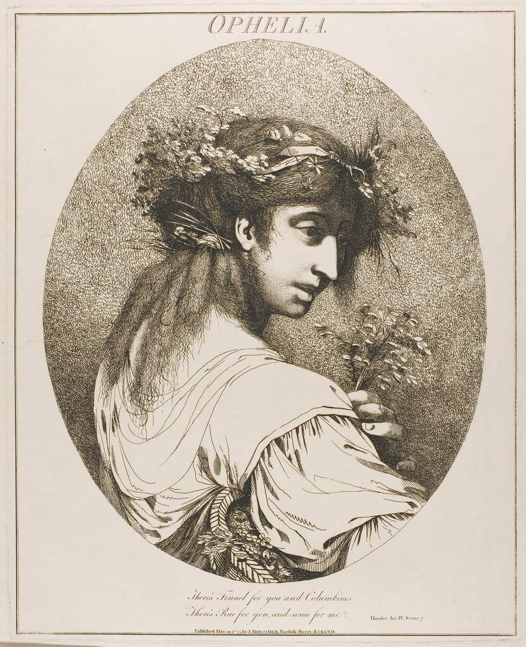 Ophelia, a Tizenkét karakter Shakespeare-ből alkotó: John Hamilton Mortimer