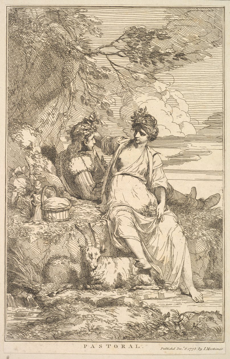 Pasztorál Sir Joshua Reynoldsnak dedikált tizenöt rézkarcból, 1778. december 8. alkotó: John Hamilton Mortimer