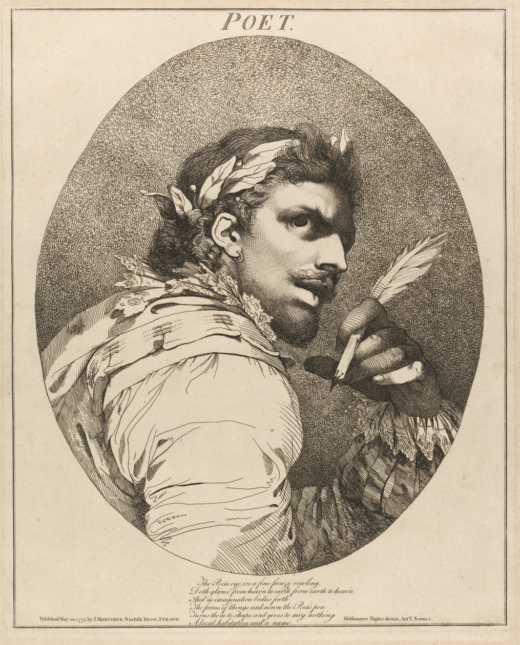 „Költő”, a „Szentivánéji álom” V. felvonásának i. jelenetéből alkotó: John Hamilton Mortimer