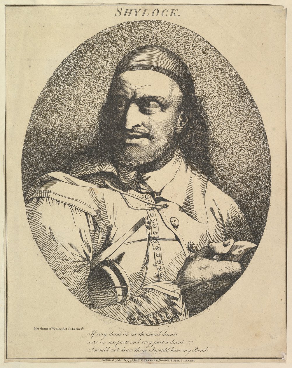Shylock tizenkét karakter Shakespeare-ből, 1776. március 15. alkotó: John Hamilton Mortimer