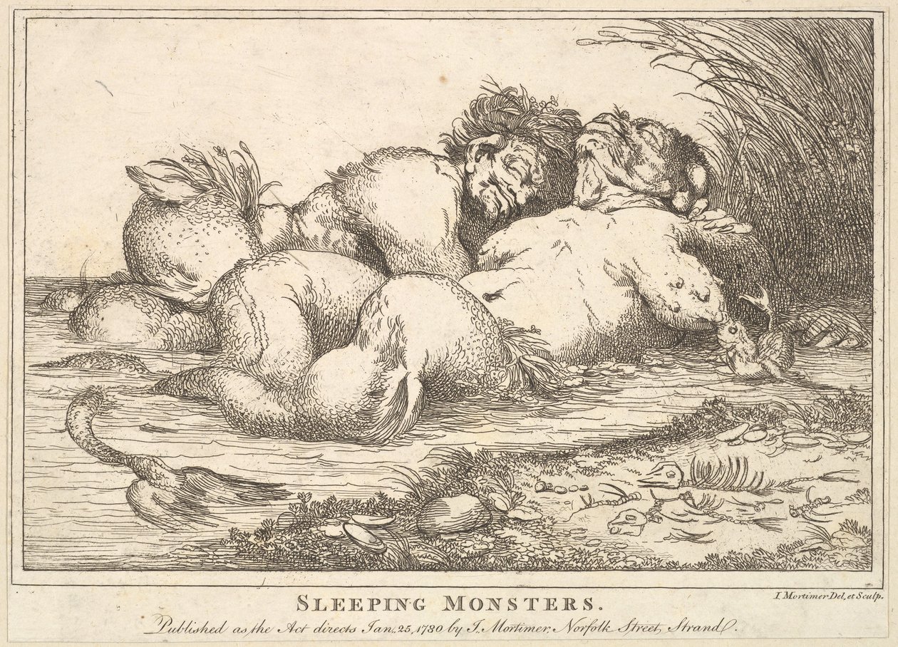 Alvó szörnyek, 1780. január 25. alkotó: John Hamilton Mortimer