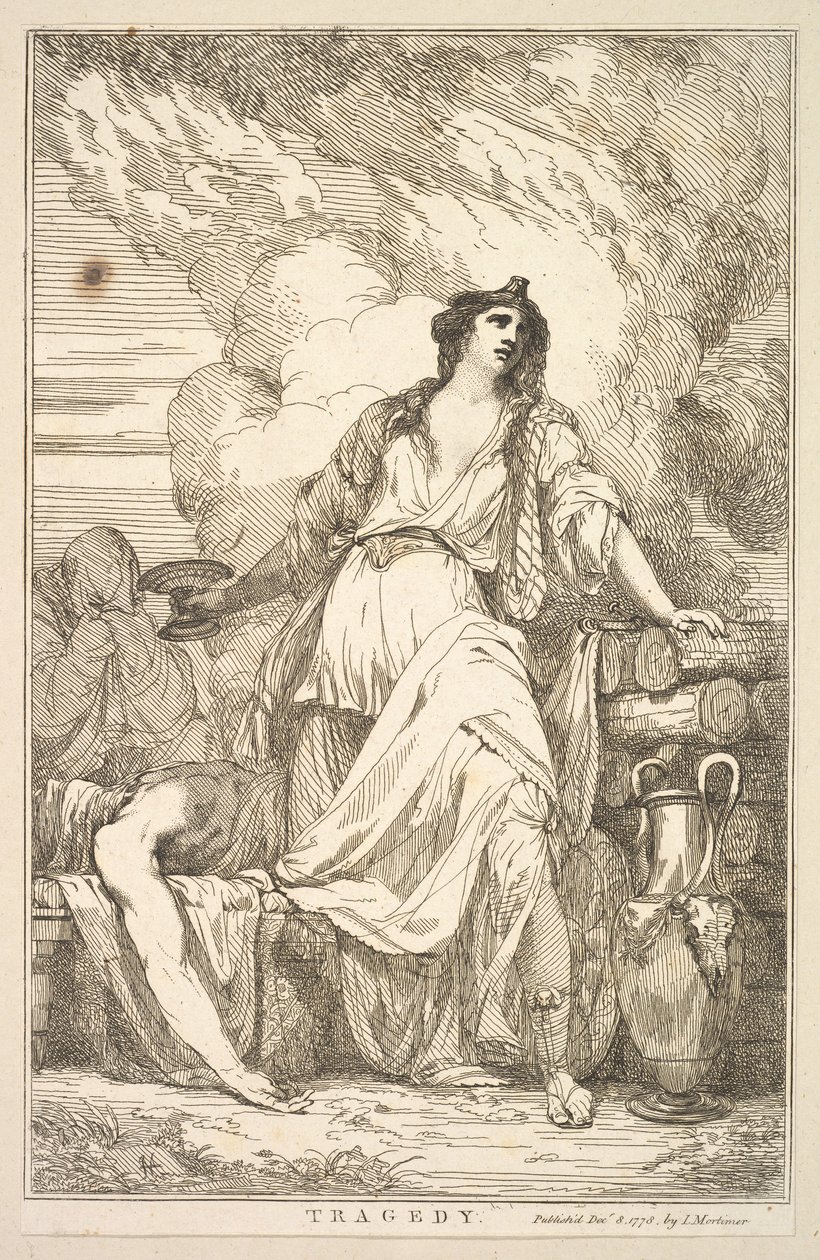 Tragédia Sir Joshua Reynoldsnak dedikált tizenöt rézkarcból, 1778. december 8. alkotó: John Hamilton Mortimer