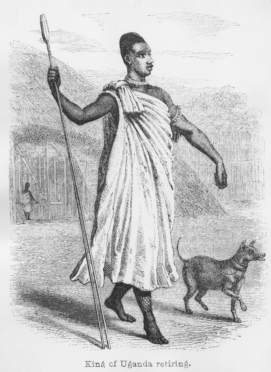 Az ugandai király visszavonul a „Nílus forrásának felfedezésének folyóiratából”, 1864 alkotó: John Hanning Speke
