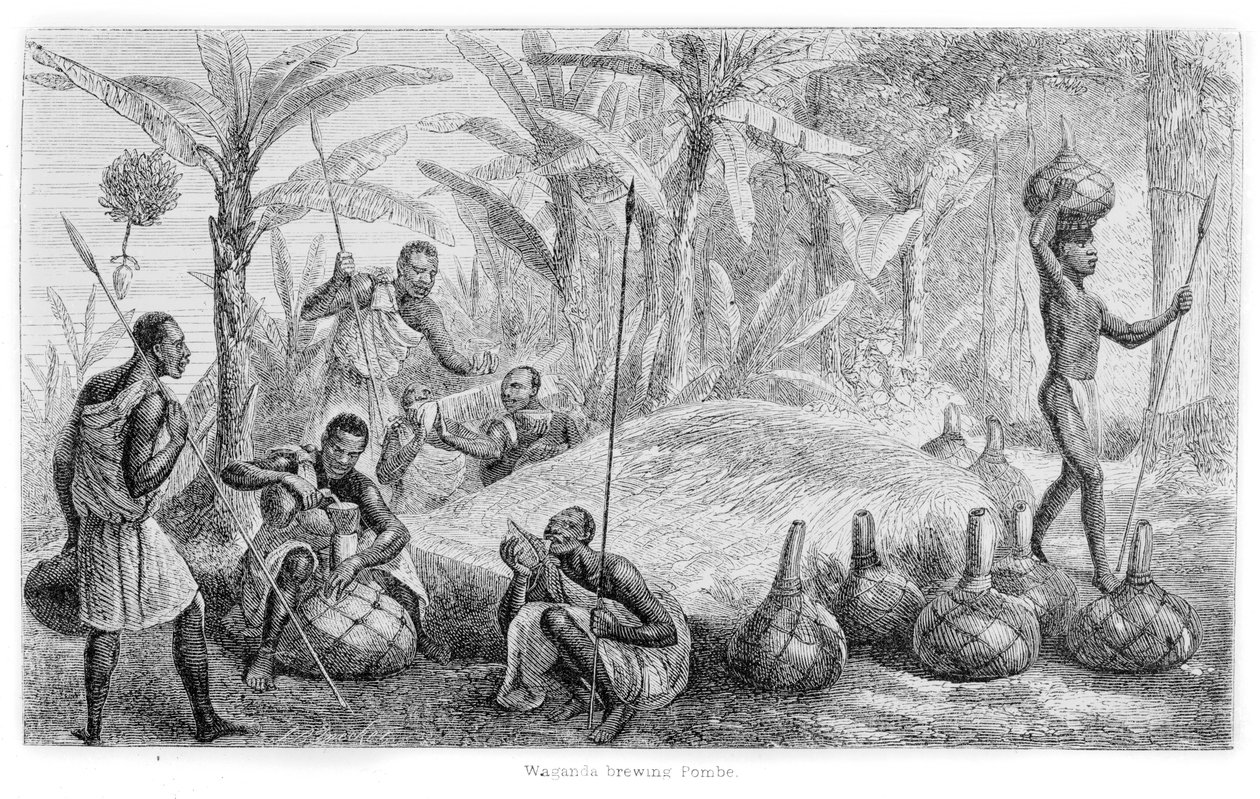 Waganda sör Pombe, a "Journal of the Discovery of the Nílus", 1864 alkotó: John Hanning Speke