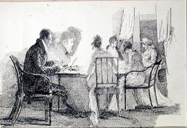 Egy csendes este (toll és tinta papíron) alkotó: John Harden