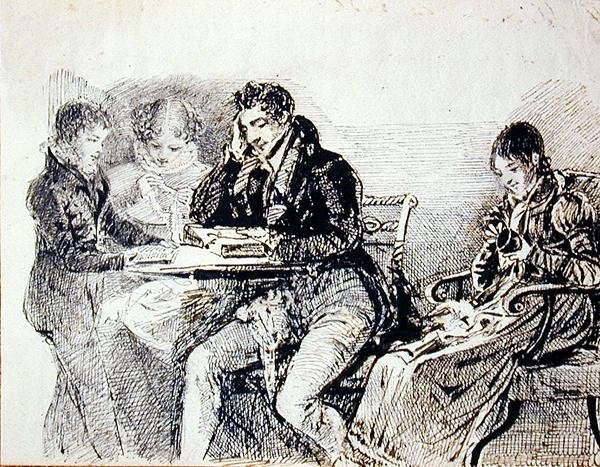 Egy este (toll és tinta papíron) alkotó: John Harden