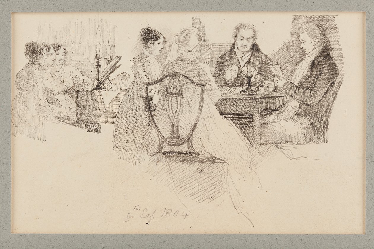 An Evenings Entertainment, 1804 (toll és tinta papíron) alkotó: John Harden
