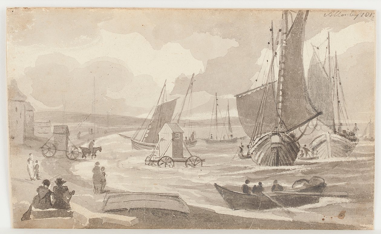Fürdőgépek: Allonby, Cumbria, 1812 (wc papíron) alkotó: John Harden