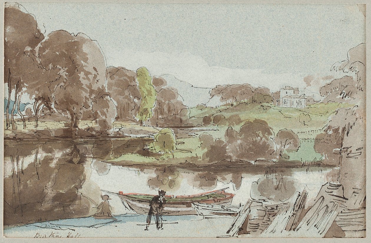Brathay Hall Keletről, Lake District, Cumbria, 1810 (wc papíron) alkotó: John Harden