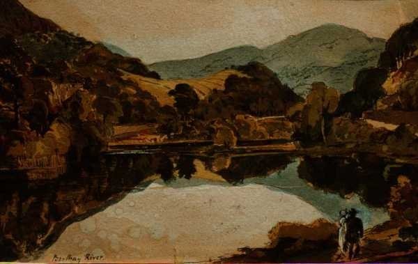 Brathay folyó Hawkshead közelében, Cumbria alkotó: John Harden