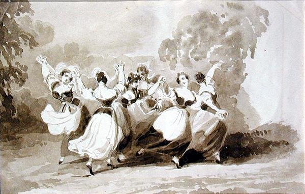 Tánc a gyűrűben (tinta papíron) alkotó: John Harden