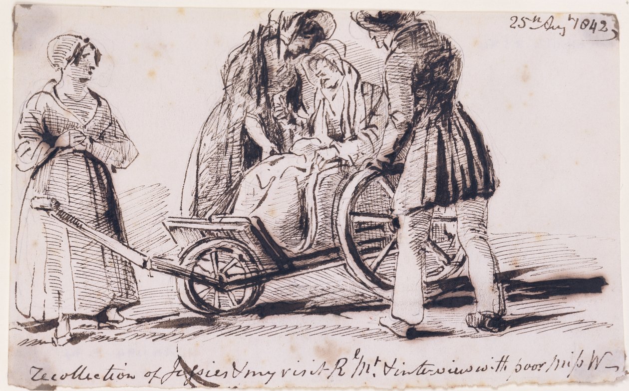 Dorothy Wordsworth (1771-1855) tolószékben, 1842 (tinta papíron) alkotó: John Harden