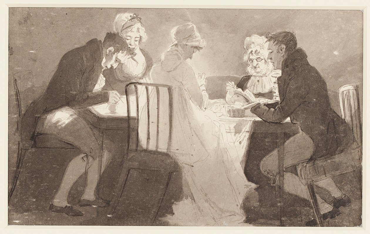 Csoport egy asztalnál, 1806 (wc papíron) alkotó: John Harden