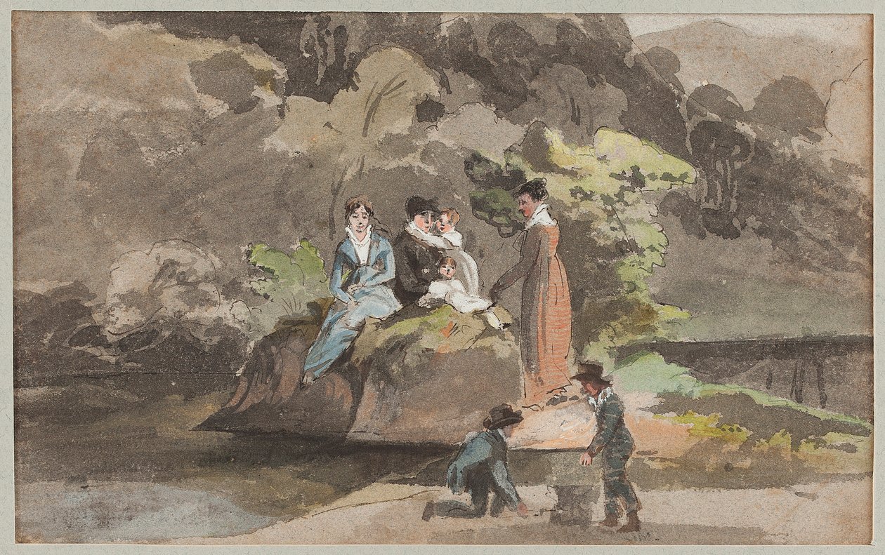 Csoport a víz mellett, 1810 (wc papíron) alkotó: John Harden