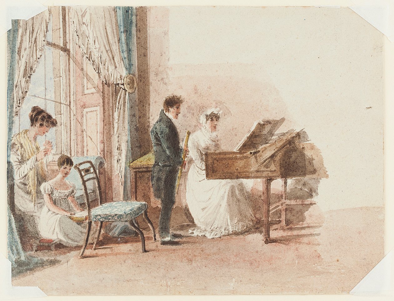 Hallbelső, 1827 (wc papíron) alkotó: John Harden