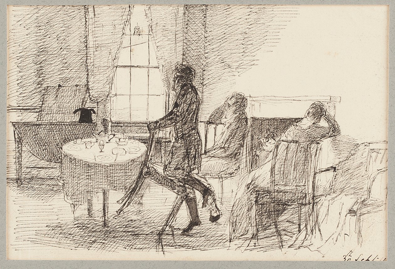 Belső figurákkal (toll és tinta papíron) alkotó: John Harden