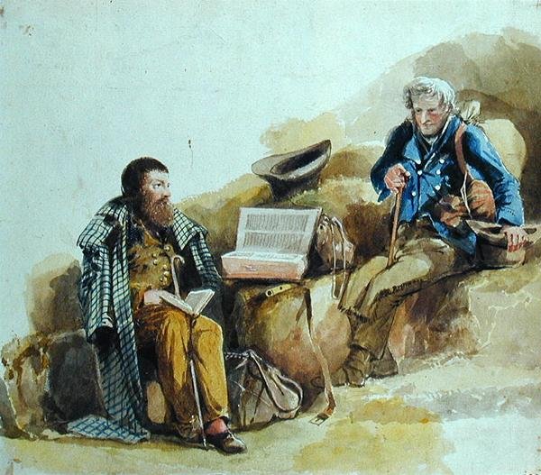 Utazók (akvarell papíron) alkotó: John Harden