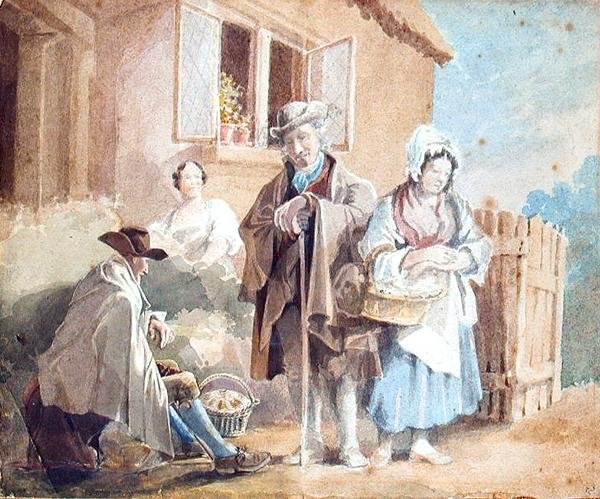 Házon kívül (akvarell papíron) alkotó: John Harden