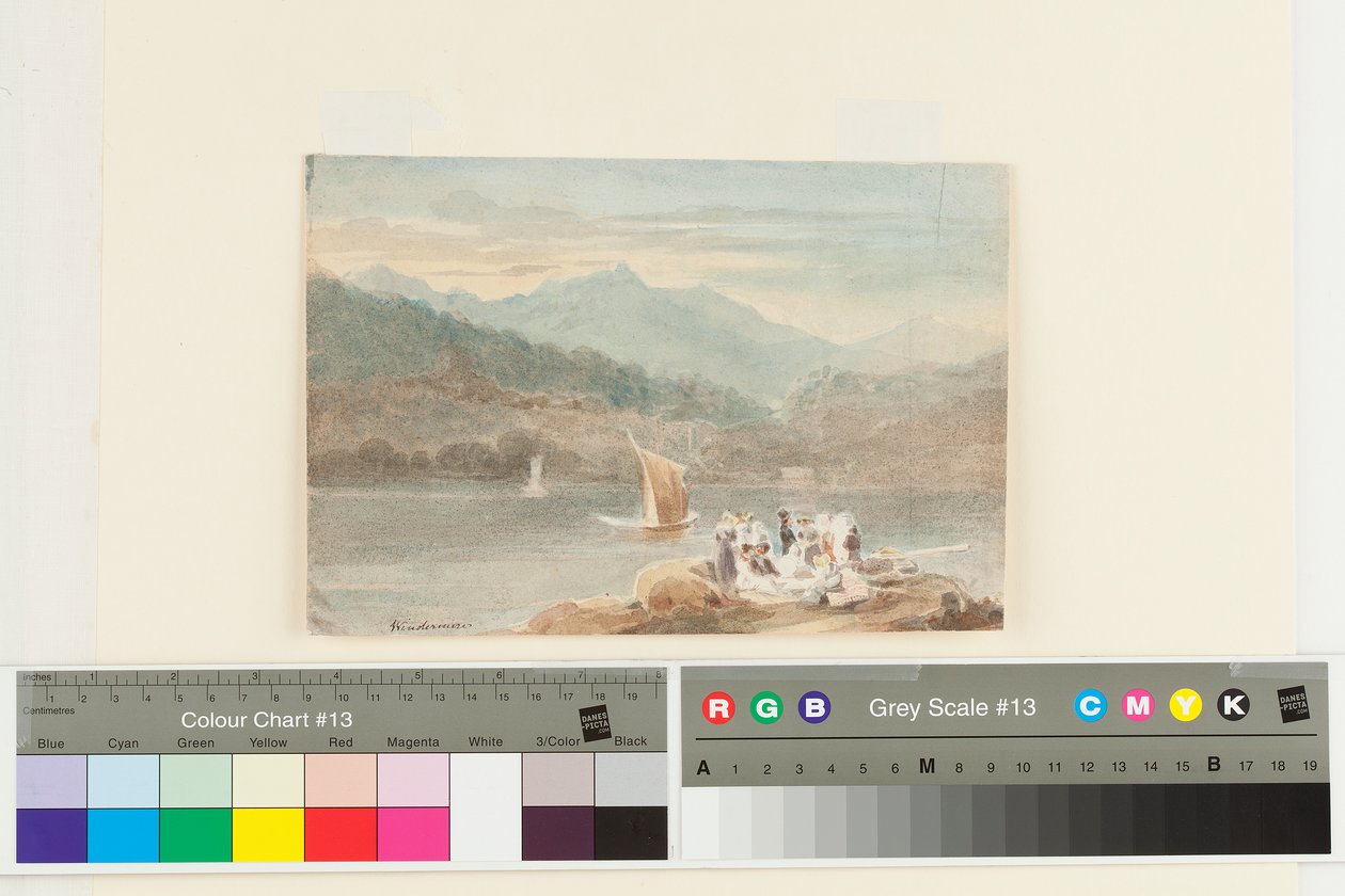 Piknik a Windermere-ben Brathay felé nézve (wc papíron) alkotó: John Harden