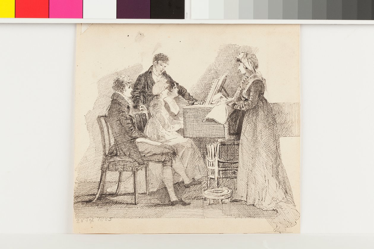 A koncert, 1805. szeptember 25. (toll és tinta papíron) alkotó: John Harden