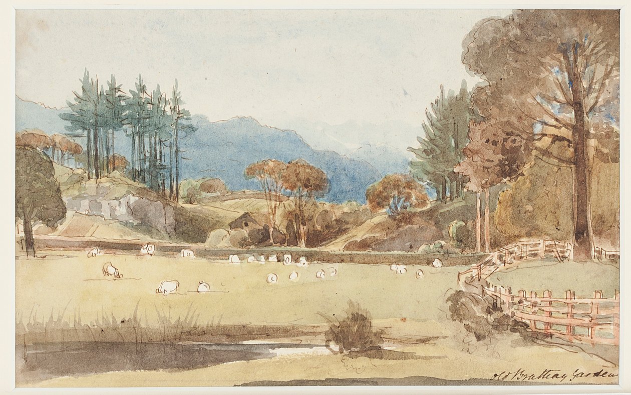 Kilátás Langdale-re, Lake District, Cumbria, 1831 (wc papíron) alkotó: John Harden