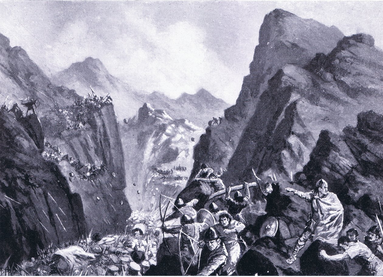 A görög hadsereg megsemmisítése, illusztráció a Hutchinsons A Nemzetek története, VOL 4, 1920-as évek alkotó: John Harris Valda